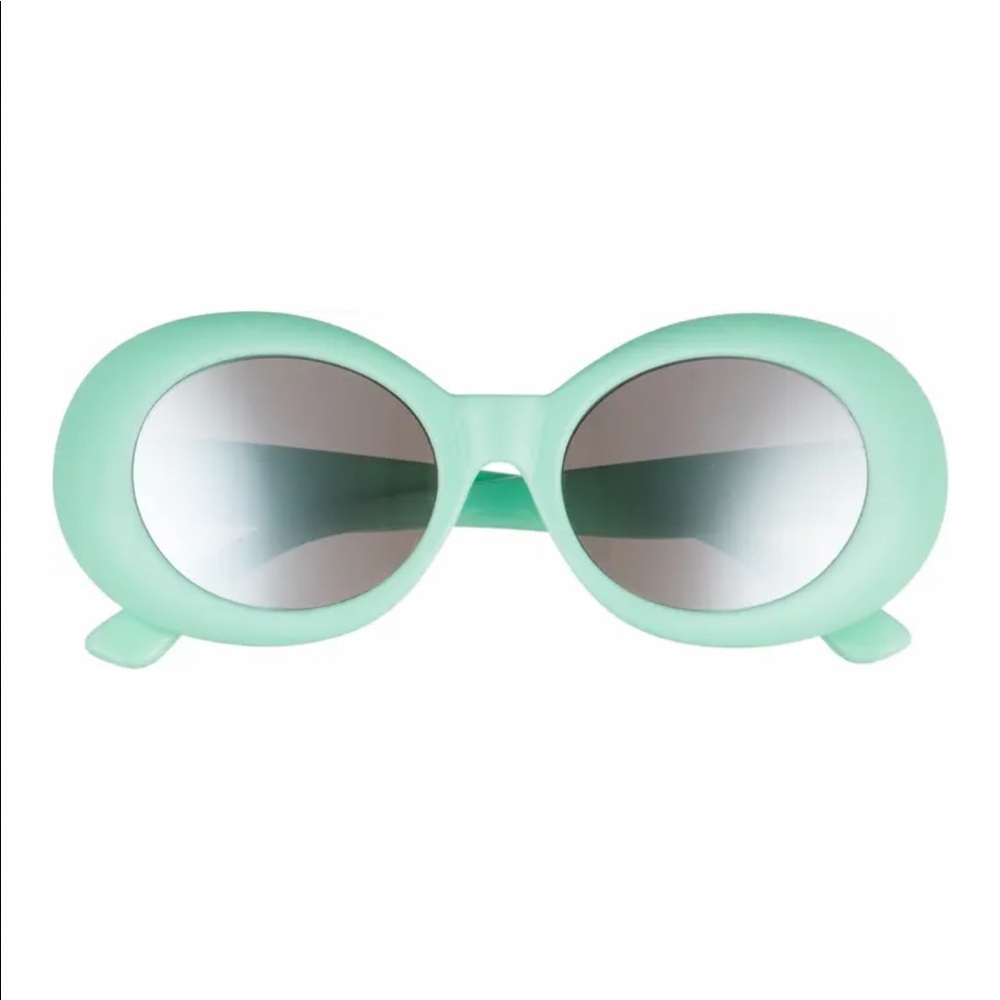 BP 51mm Milky Mint Retro Oval Sunglasses